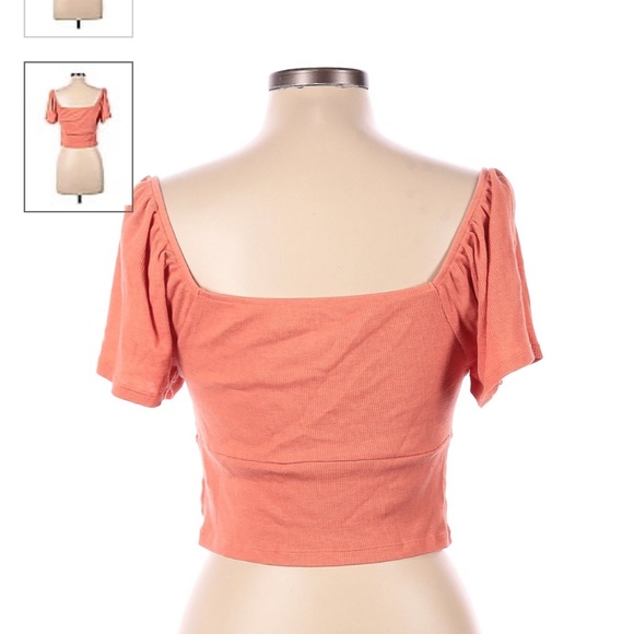 NWT American Eagle 🦅 Off the Shoulder Ribbed Crop Top, Great Color - Picture 2 of 7